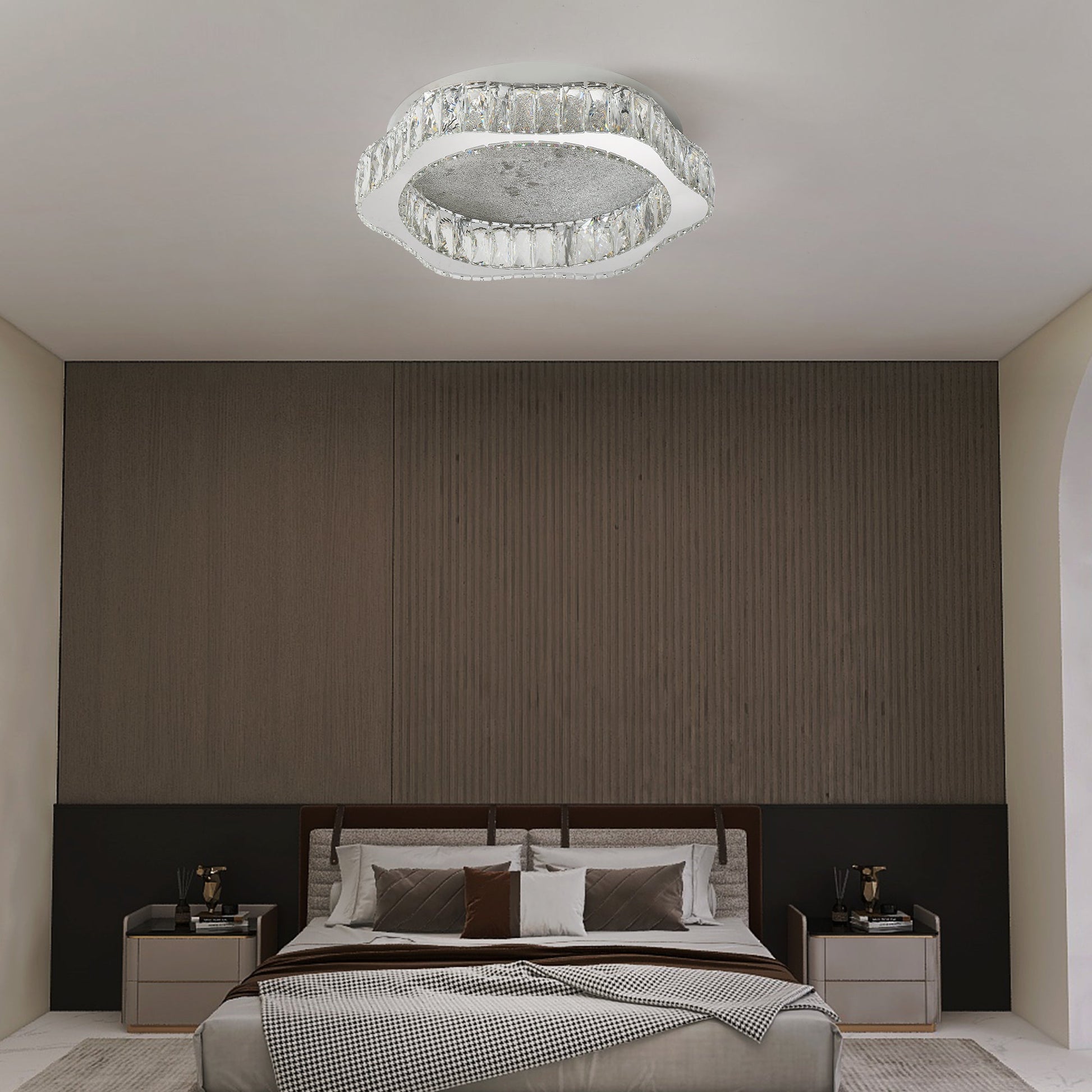 LED осветително тяло сребристо Splash Crystal с дистанционно