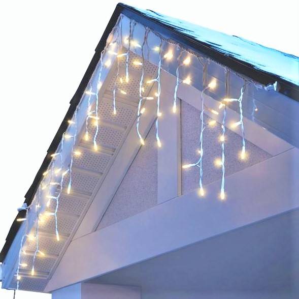 LED инсталация перде ледени висулки FLASH 180 LED 6x0.6m бял кабел различни цветове