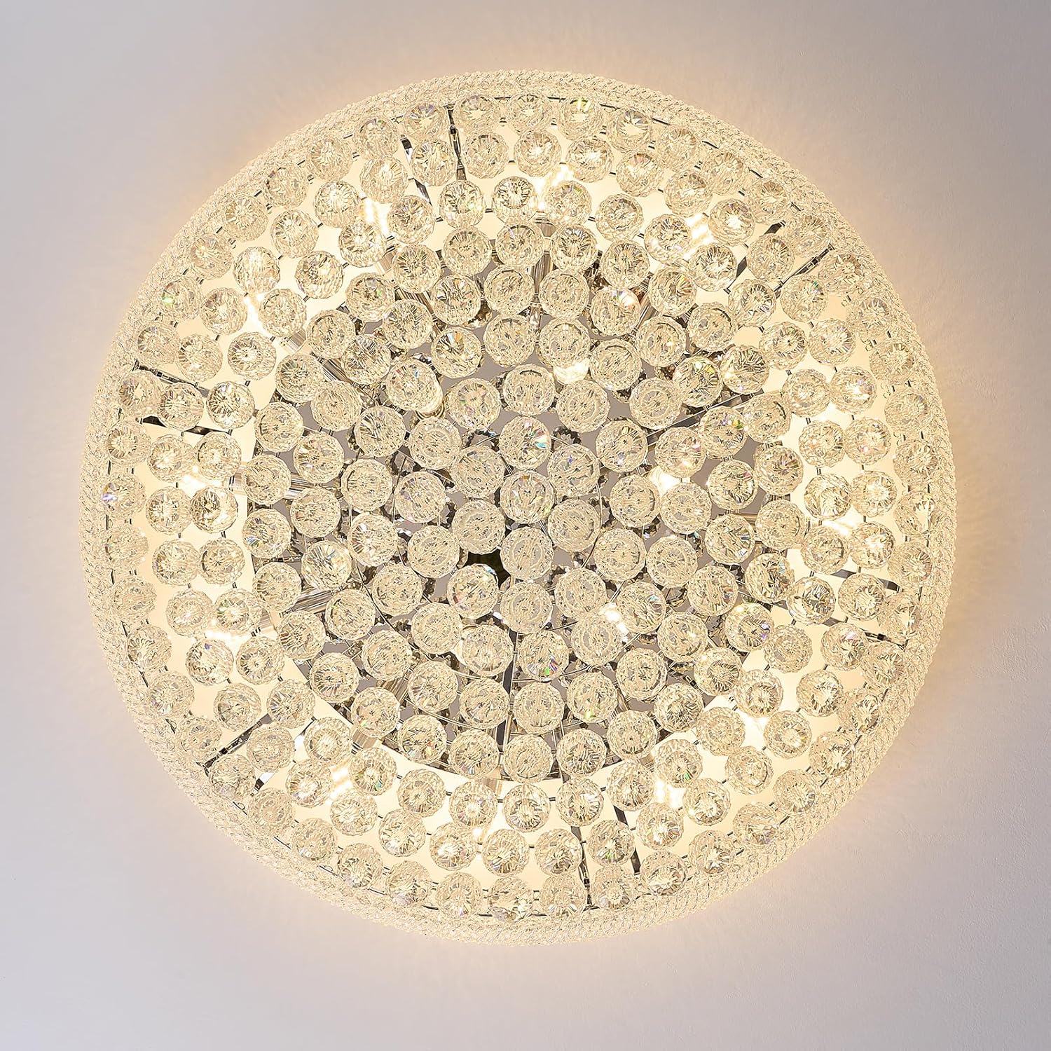 LED осветително тяло за таван Crystal Dome Silver с дистанционно и RGB светлини