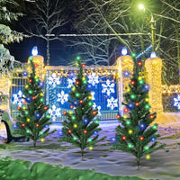 Комплект 3 изкуствени коледни елхи соларни 47cm