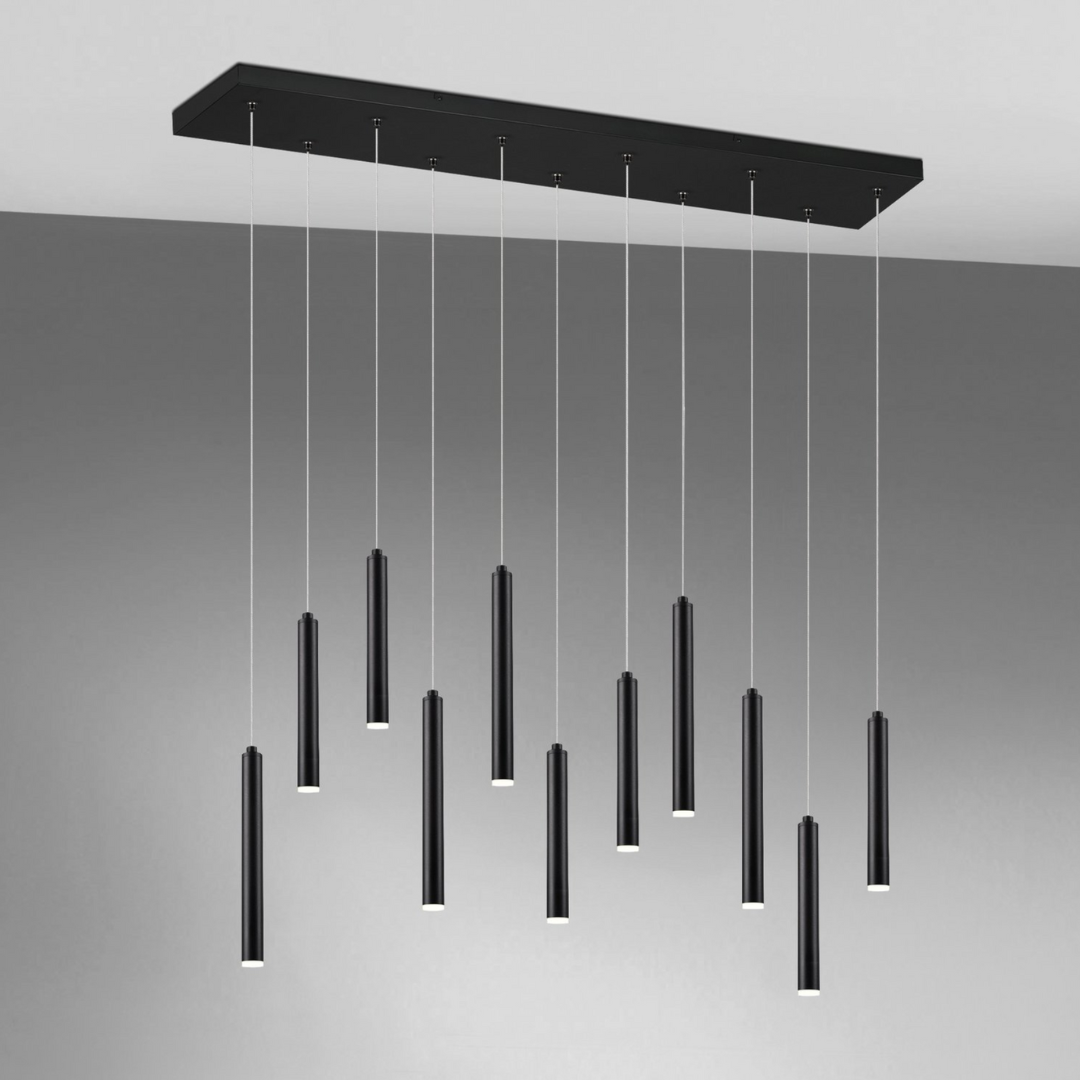 LED осветително тяло висящо Luxury Tubular Black еквивалент 400W