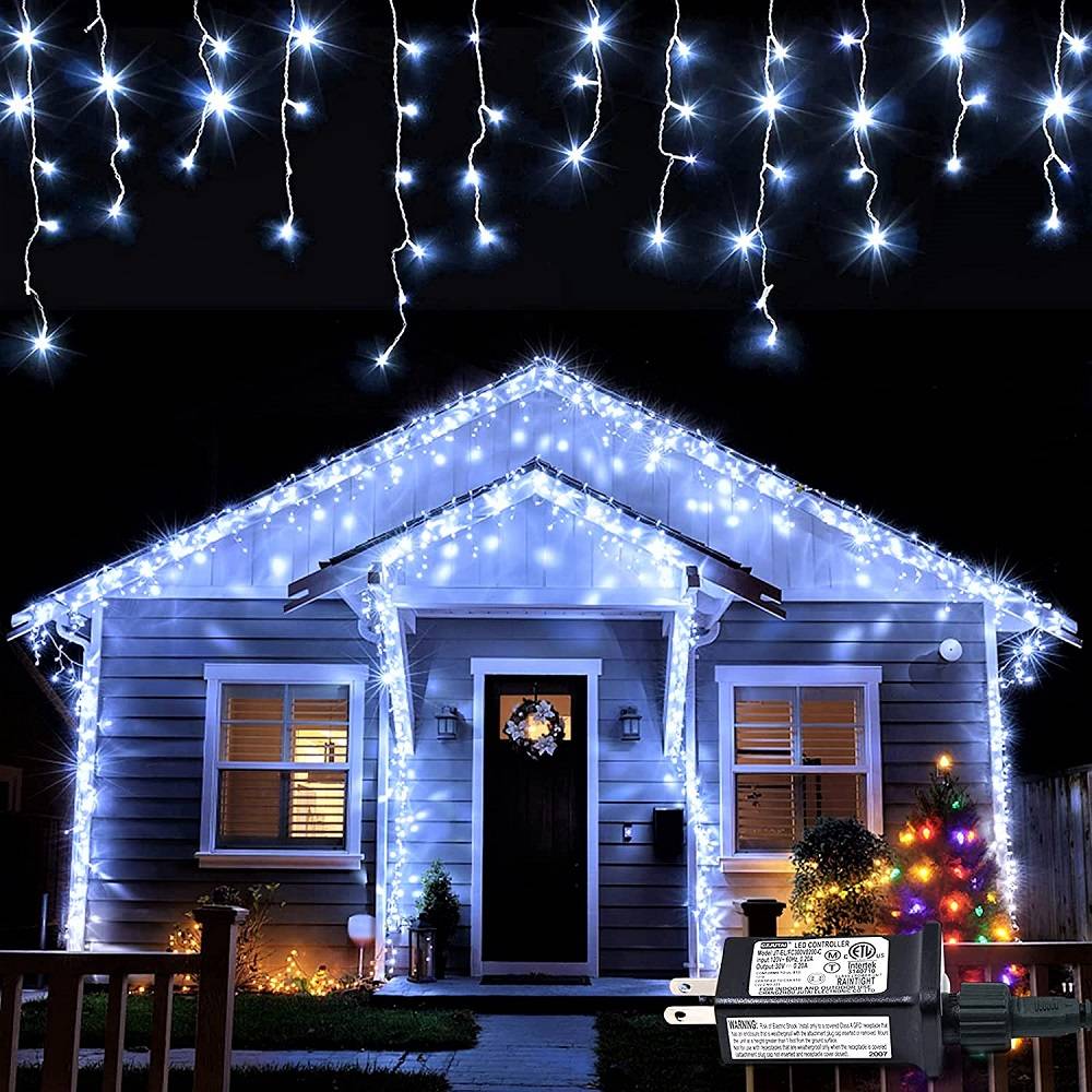 LED инсталация Перде Висулки 120 LED 3x0.6m Прозрачен кабел Различни цветове