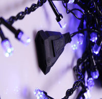 LED инсталация Перде Дъжд 360 LED шестоъгълни 8x1m черен кабел Различни цветове