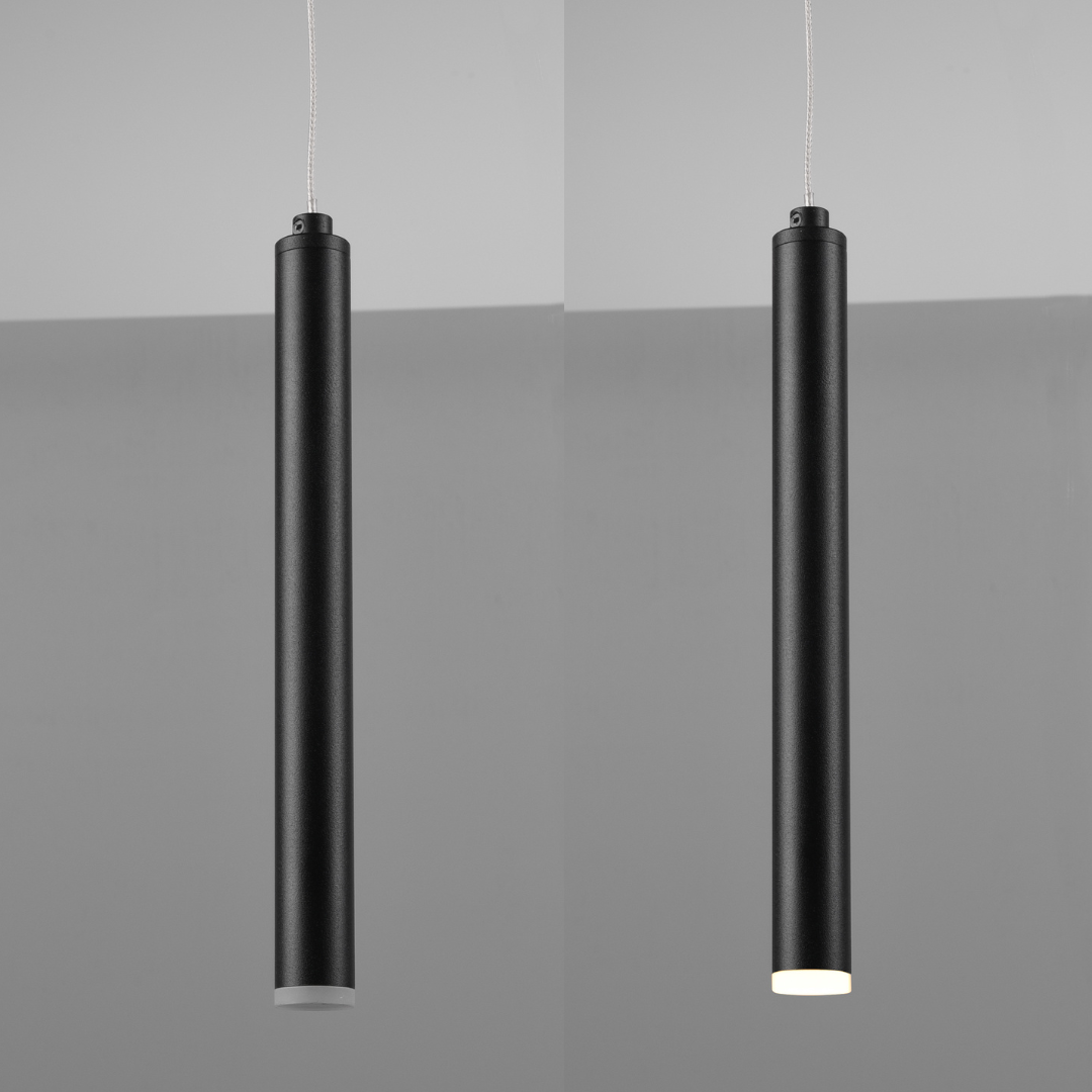 LED осветително тяло висящо Luxury Tubular Black еквивалент 400W