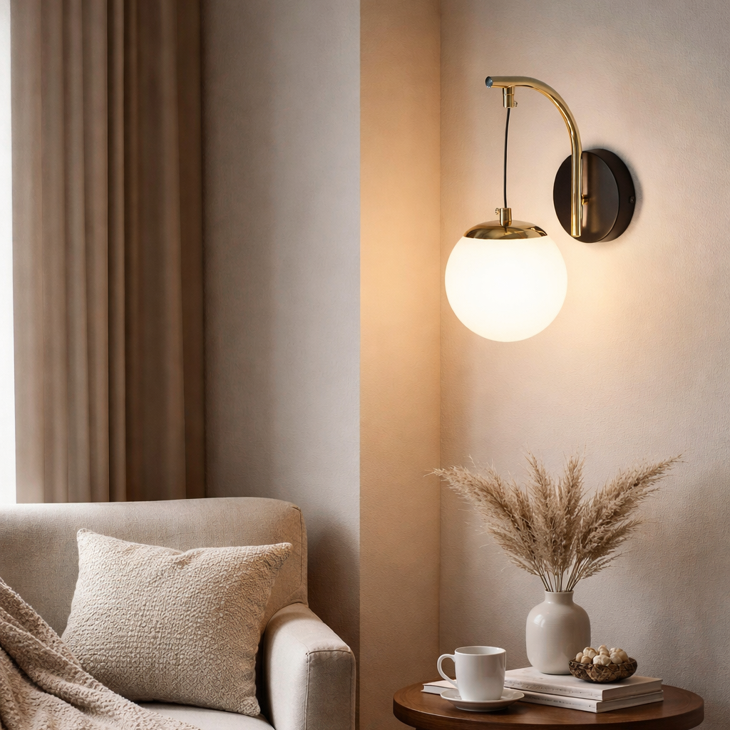 LED Аплик PICA Абажур Mat Black & Gold