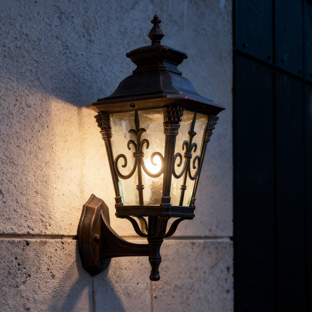 Външен аплик тип фенер DALX Black 40CM