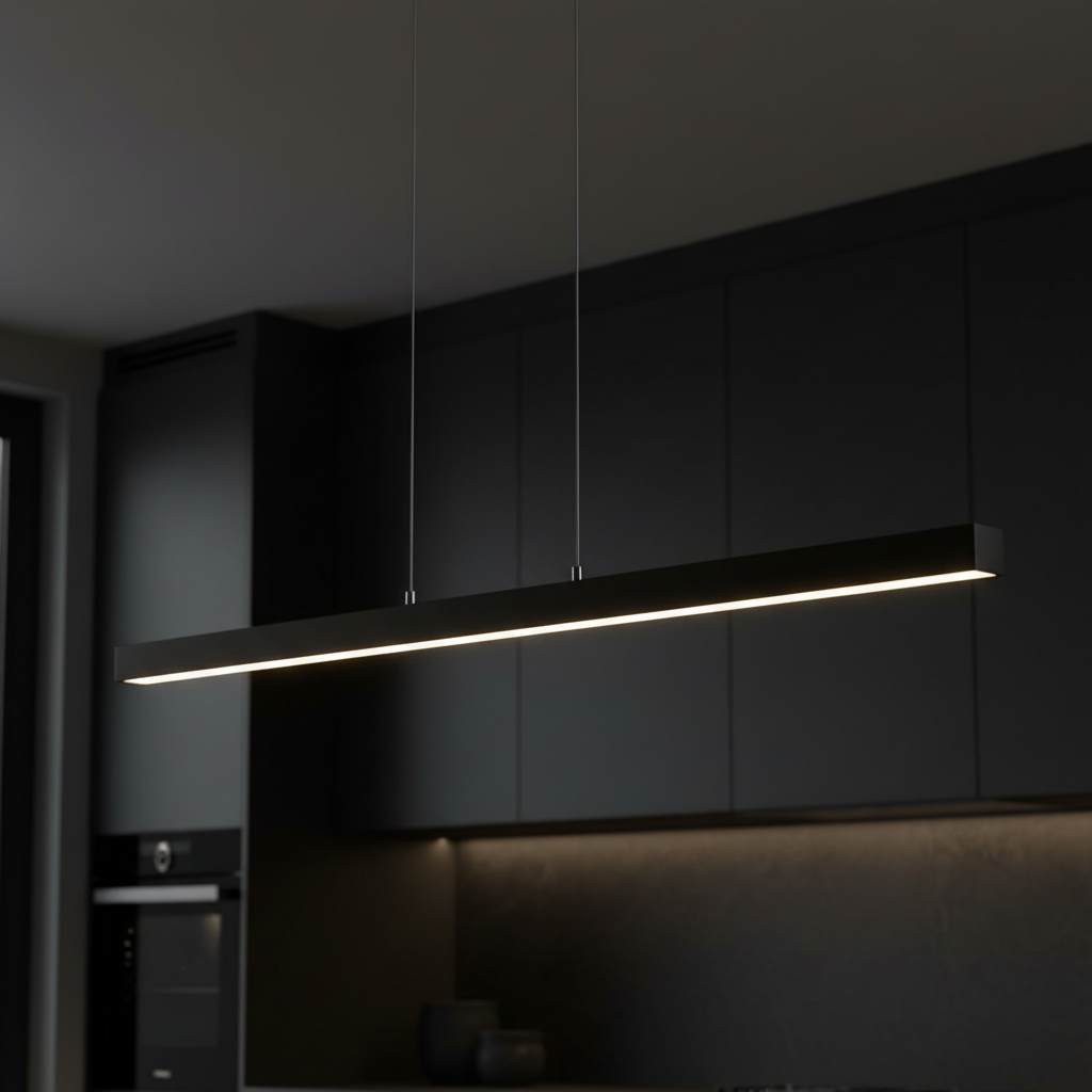 LED висящо осветително тяло MARCO Black 115,5CM линейно – еквивалент 350W