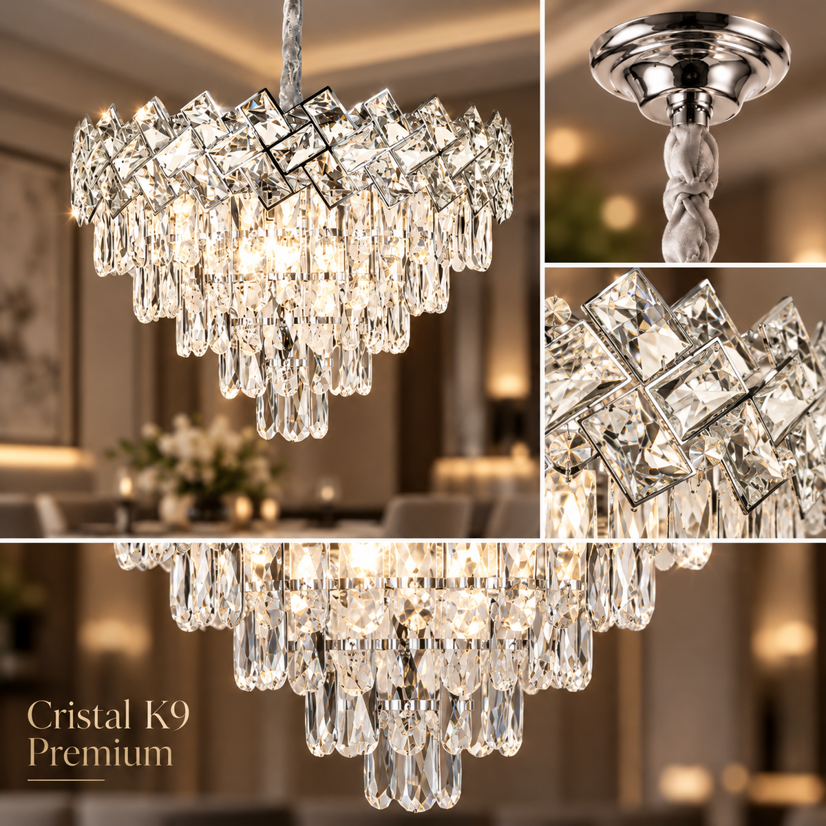 Полилей от кристал Malli Silver 50cm