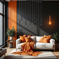 LED осветително тяло висящо Luxury Tubular Black еквивалент 400W