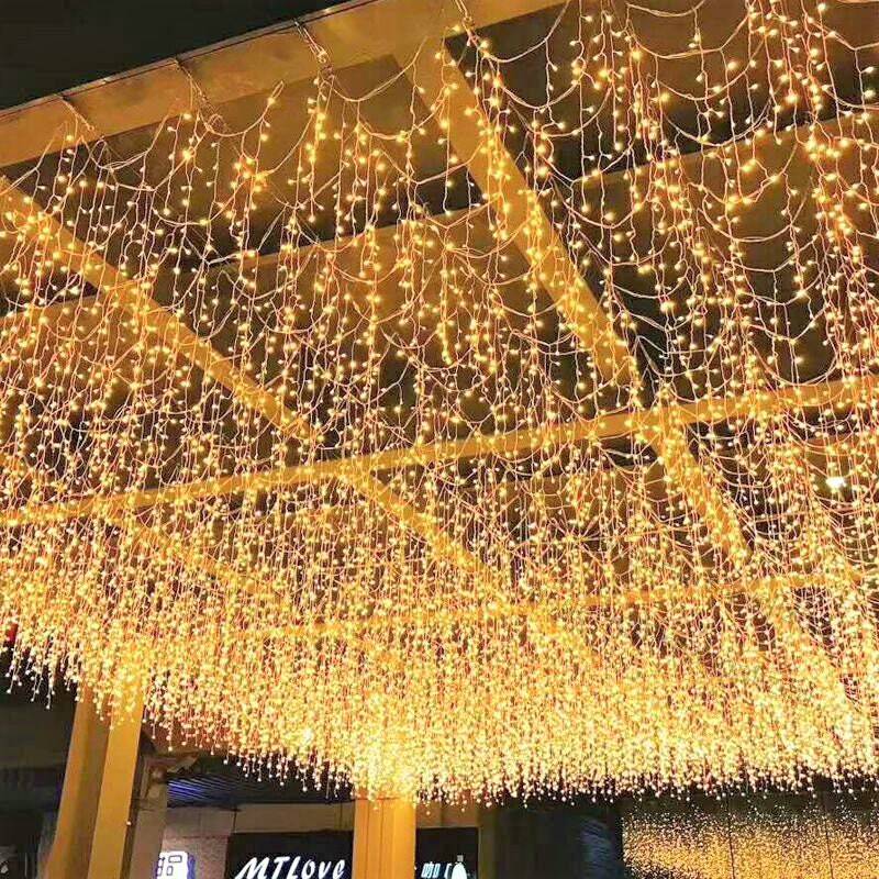 LED инсталация Перде Дъжд FLASH 360 LED 8x1m Бял кабел Различни цветове