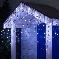LED инсталация Перде Висулки 240 LED шестоъгълни 8x0.6m черен кабел Различни цветове - PL8034