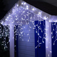 LED инсталация перде ледени висулки FLASH 180 LED 6x0.6m бял кабел различни цветове