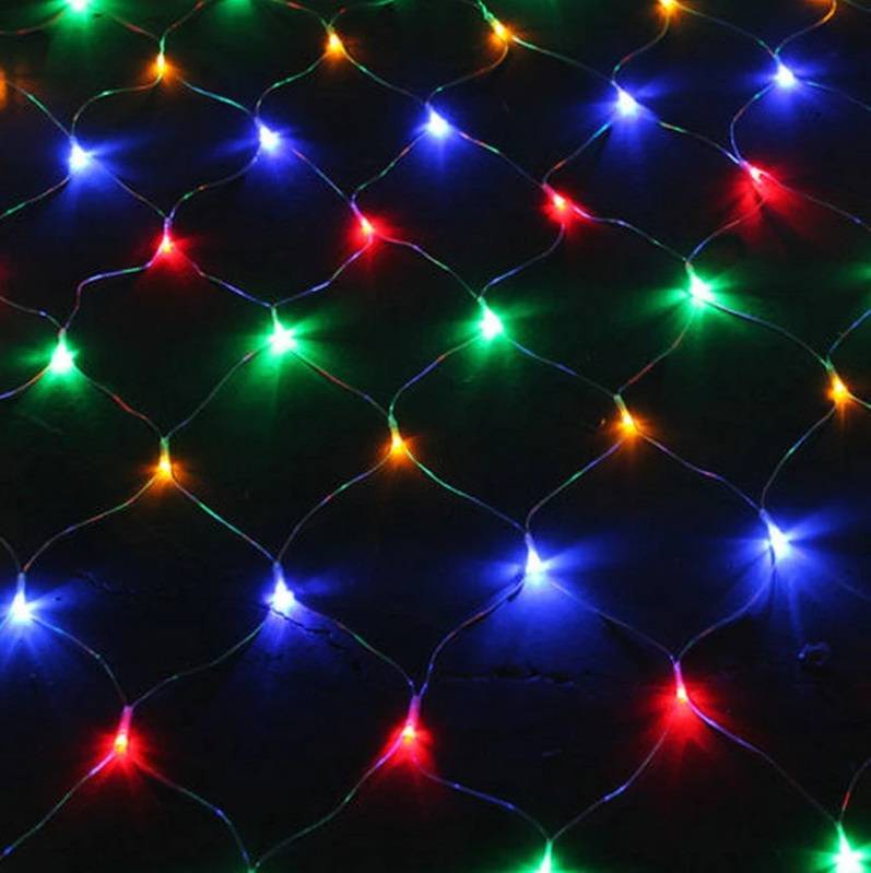 LED инсталация перде мрежа 360 LED 3x3m черен кабел различни цветове