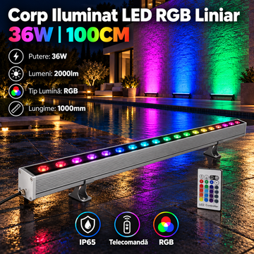 LED архитектурно линейно тяло RGB 36W 100cm IP65
