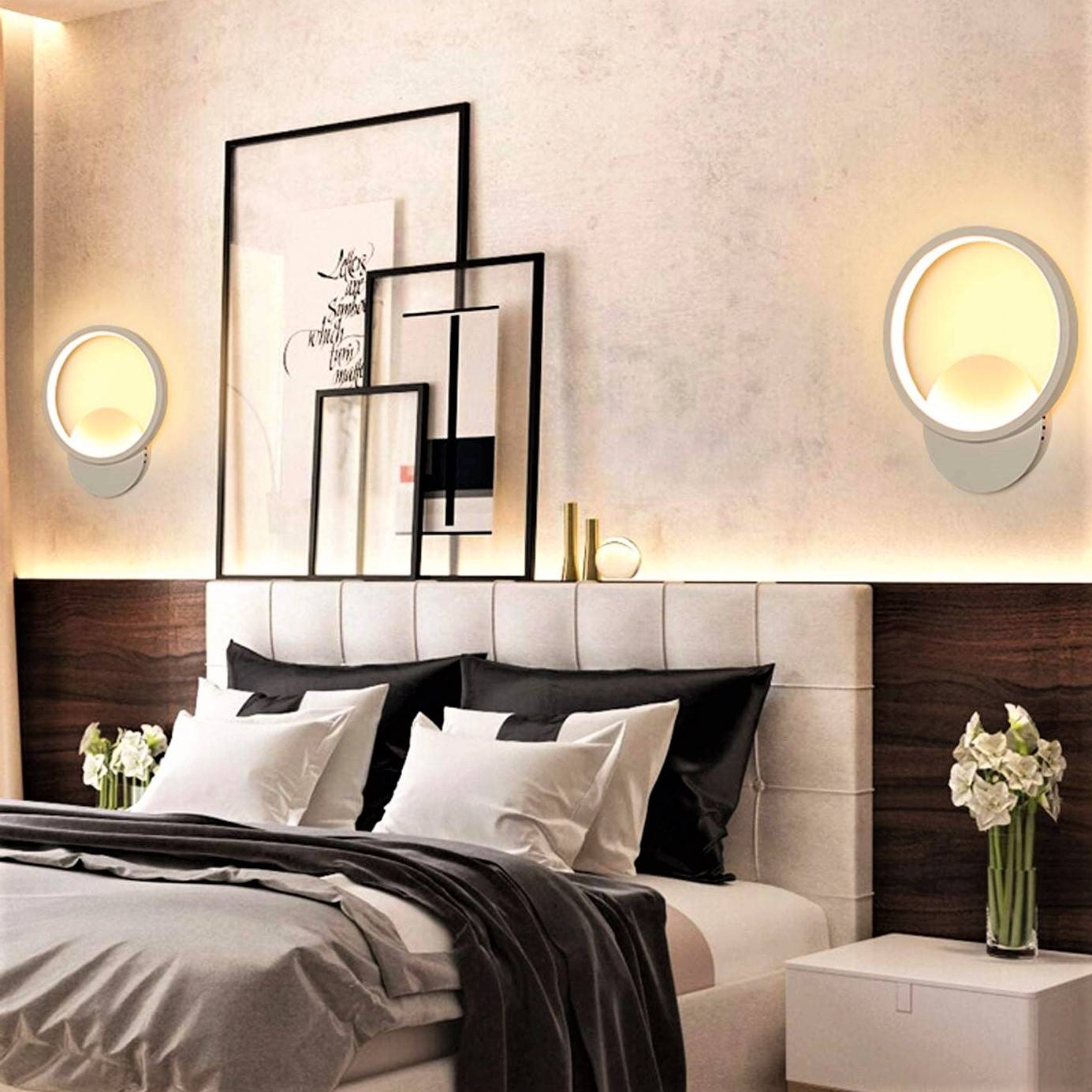 LED аплик 28W ROUND Бял Slim 3 функции