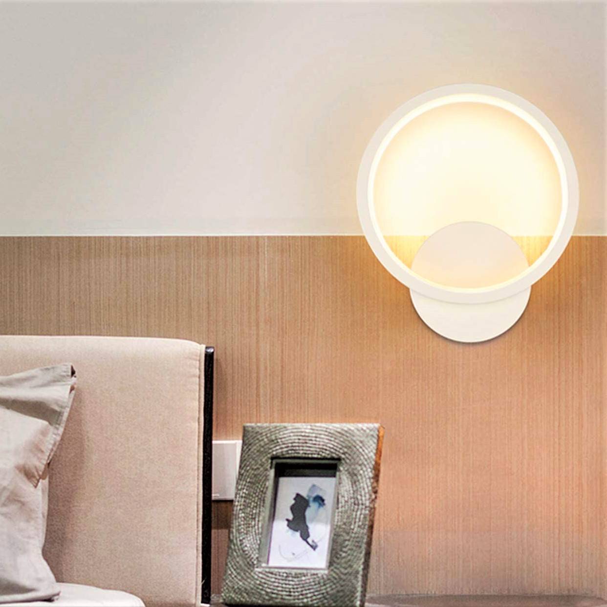 LED аплик 28W ROUND Бял Slim 3 функции