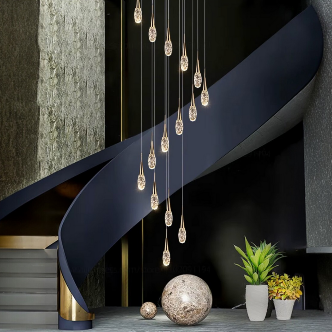LED осветително тяло Luxury Crystal Golden Drops