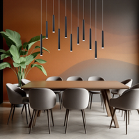LED осветително тяло висящо Luxury Tubular Black еквивалент 400W
