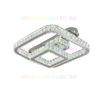 Осветително тяло LED CROWN Square Chrome Cristal Еквивалент 600W Дистанционно