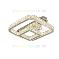 Осветително тяло LED CROWN Square Chrome Cristal Еквивалент 600W Дистанционно