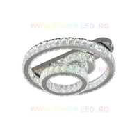 LED осветително тяло CROWN Round Chrome кристал Еквивалент 600W с дистанционно