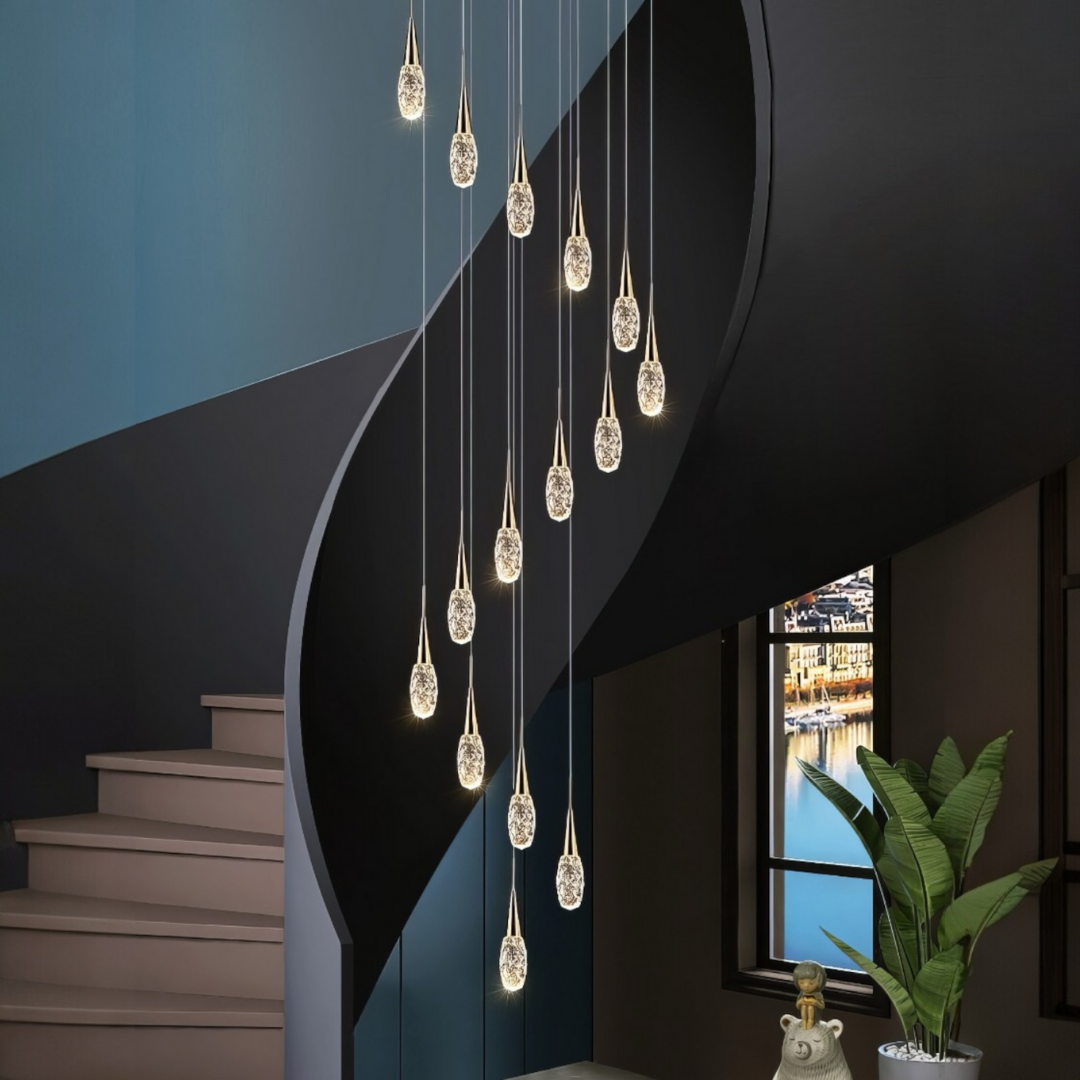 LED осветително тяло Luxury Crystal Golden Drops