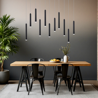 LED осветително тяло висящо Luxury Tubular Black еквивалент 400W
