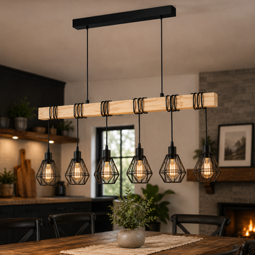 Осветително тяло TOWNSHEND 5 Black & Wood Eglo