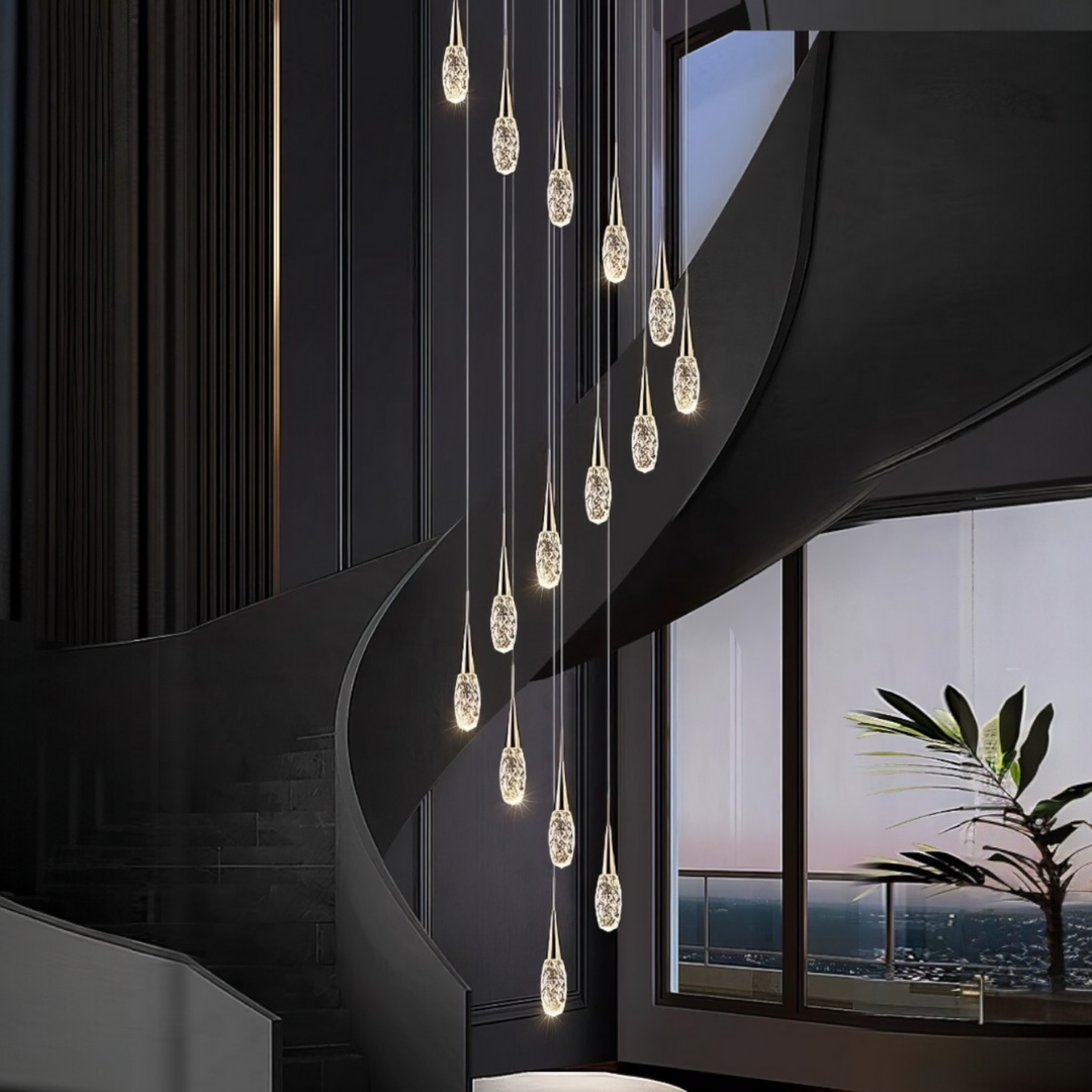LED осветително тяло Luxury Crystal Golden Drops