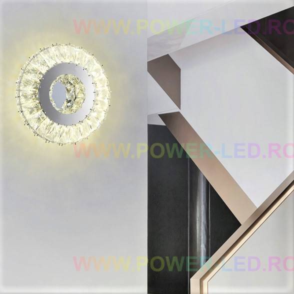 LED аплик 56W кръгъл кристал