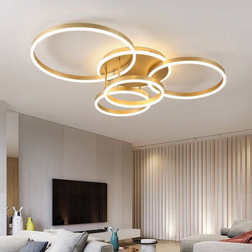 LED осветително тяло 234W CIRCLE GOLD Luxury еквивалент 1200W с дистанционно