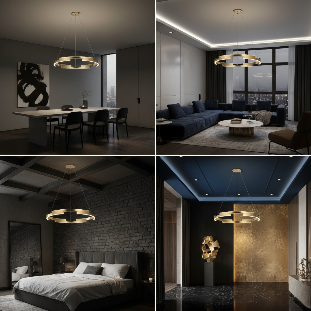 LED осветително тяло висящо Gold, еквивалент 520W, с дистанционно