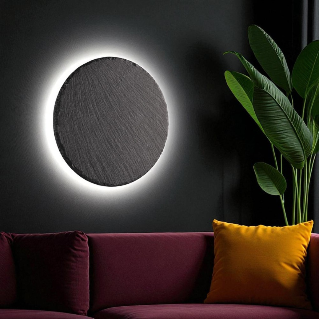 Аплик LED 9W Black RAVEN Stone Effect
