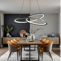 LED осветително тяло тип пендел 120W Lumea Black с дистанционно, еквивалент 600W