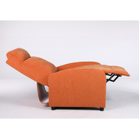 Релакс фотьойл с механизъм Recliner, текстил, оранжев