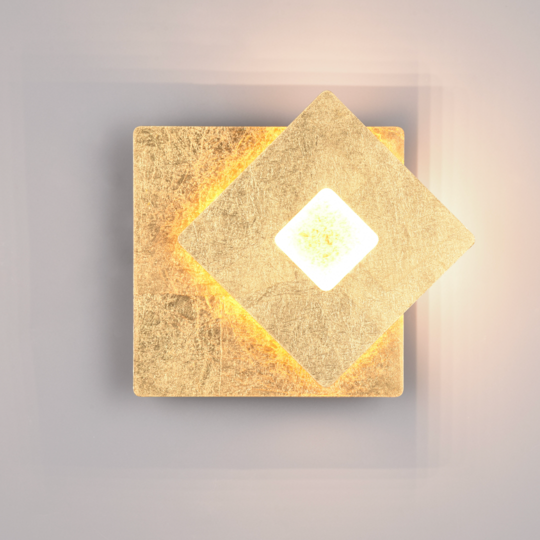 LED аплик Luxury Square Gold LEANO