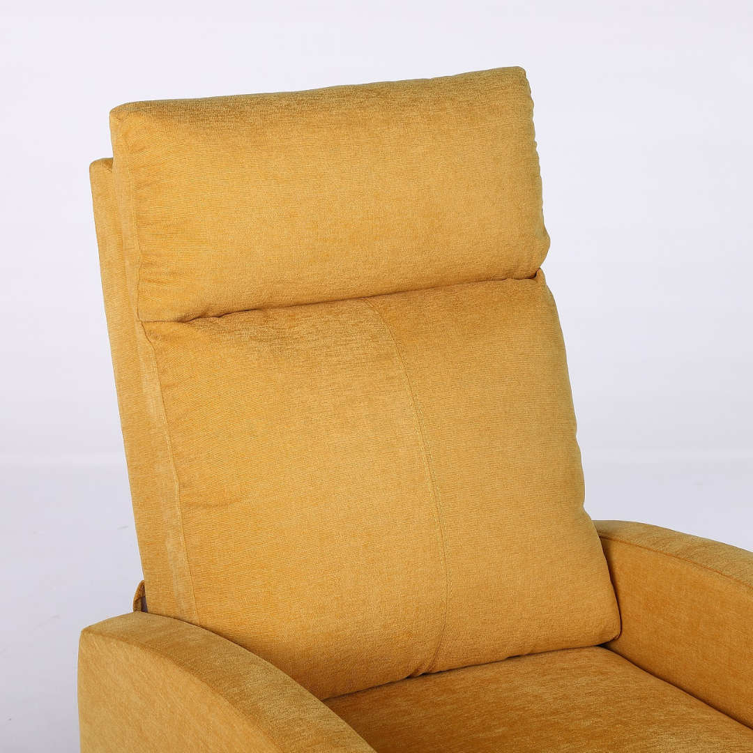 Релакс фотьойл с механизъм Recliner, текстил жълт