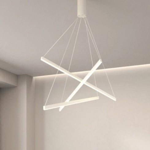 LED осветително тяло 3 Geometric WHITE LINES висящо, еквивалент 400W