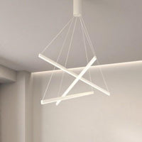 LED осветително тяло 3 Geometric WHITE LINES висящо, еквивалент 400W