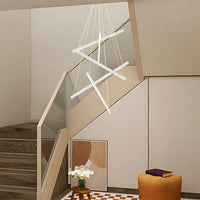 LED осветително тяло 5 Geometric WHITE Lines висящо, еквивалент 500W
