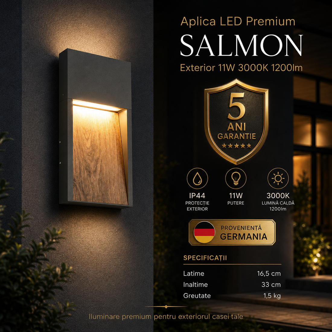 LED аплик за външен монтаж 11W SALMON