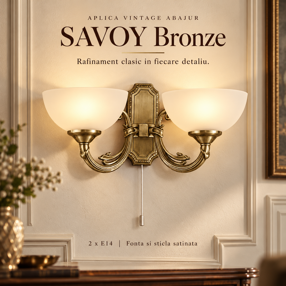 Аплик винтидж SAVOY Bronze 41CM