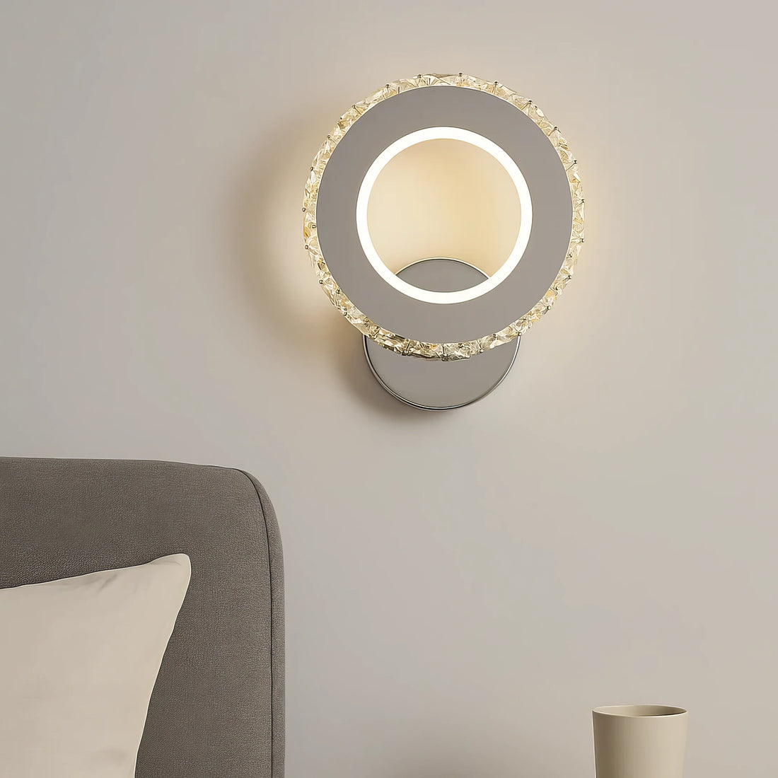 LED аплик 18W кристал кръгъл Chrome