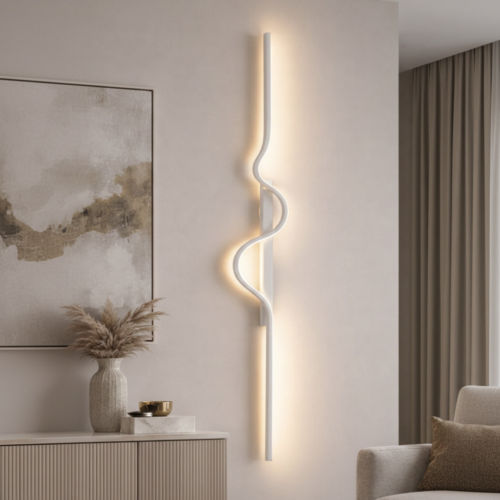 LED аплик Dunes 80 см – еквивалент 200W, бял