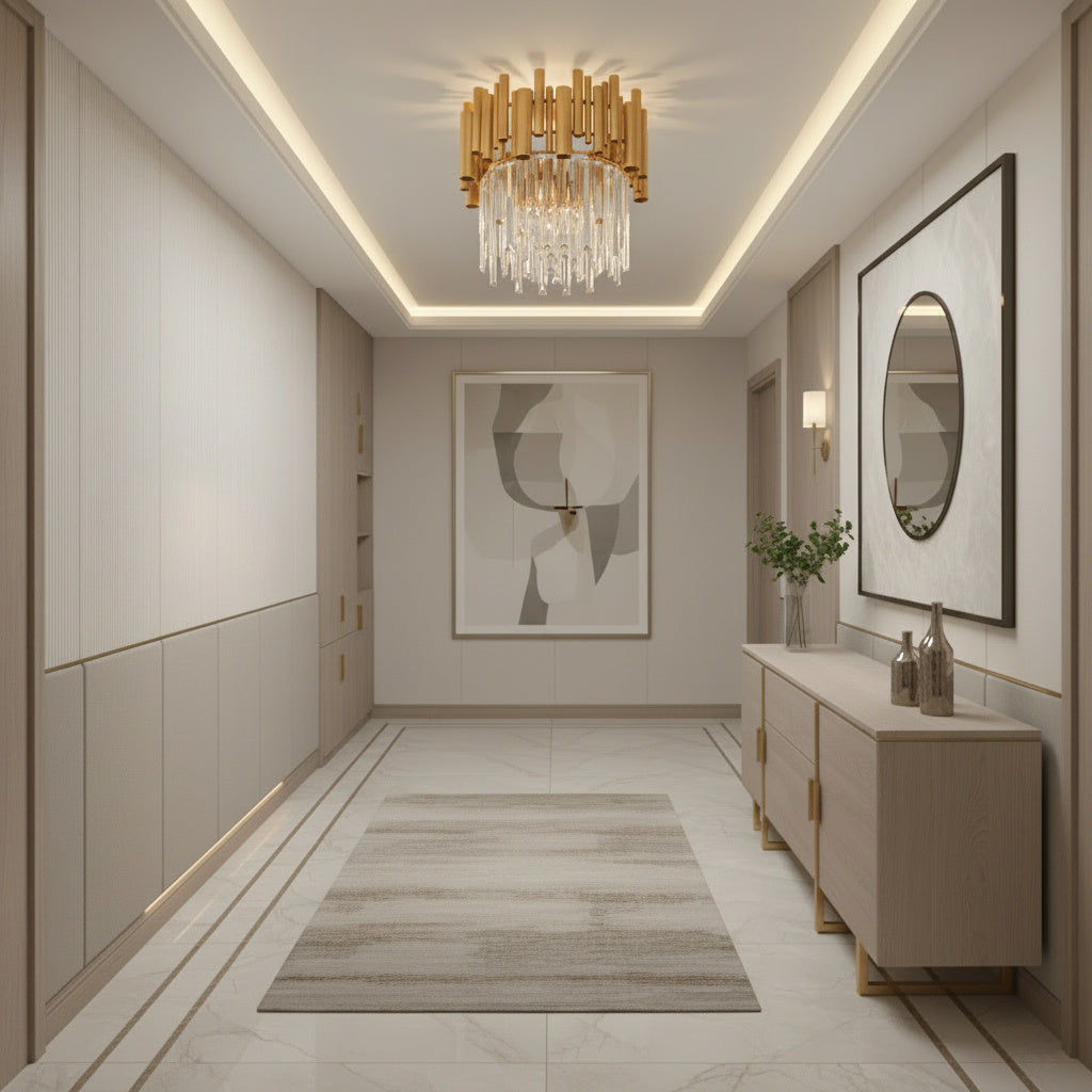 Кристален полилей за таван, кръгъл Golden Tubes Luxury