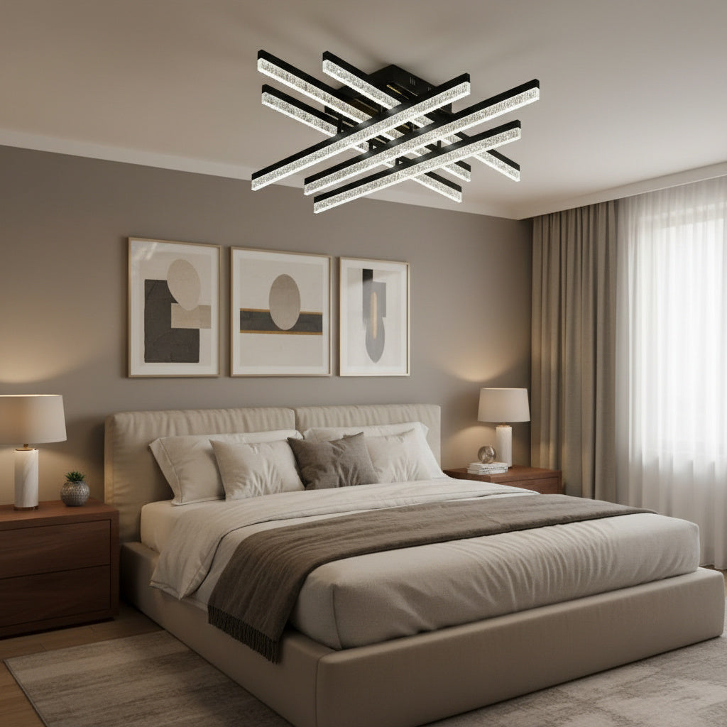 LED осветително тяло за таван Mira 6 линии, еквивалент 600W, с дистанционно