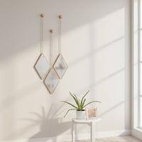 Комплект от 3 декоративни огледала Diamond Trio, Златисти 28CM