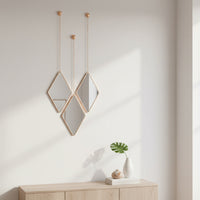 Комплект от 3 декоративни огледала Diamond Trio, Златисти 28CM