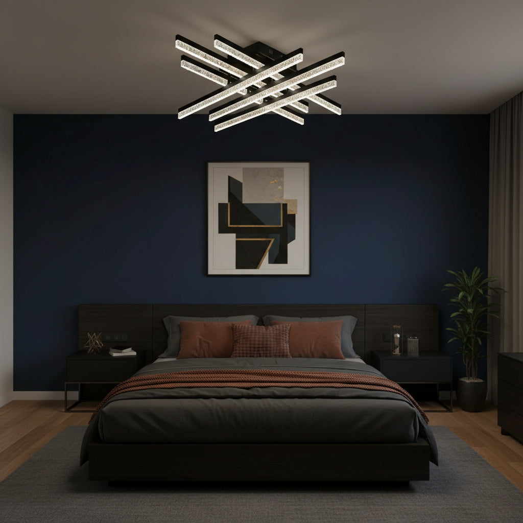 LED осветително тяло за таван Mira 6 линии, еквивалент 600W, с дистанционно