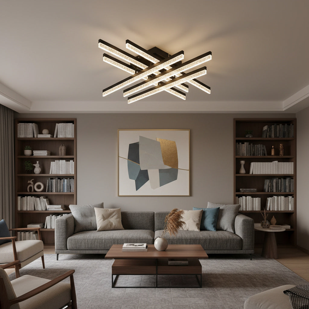 LED осветително тяло за таван Mira 6 линии, еквивалент 600W, с дистанционно
